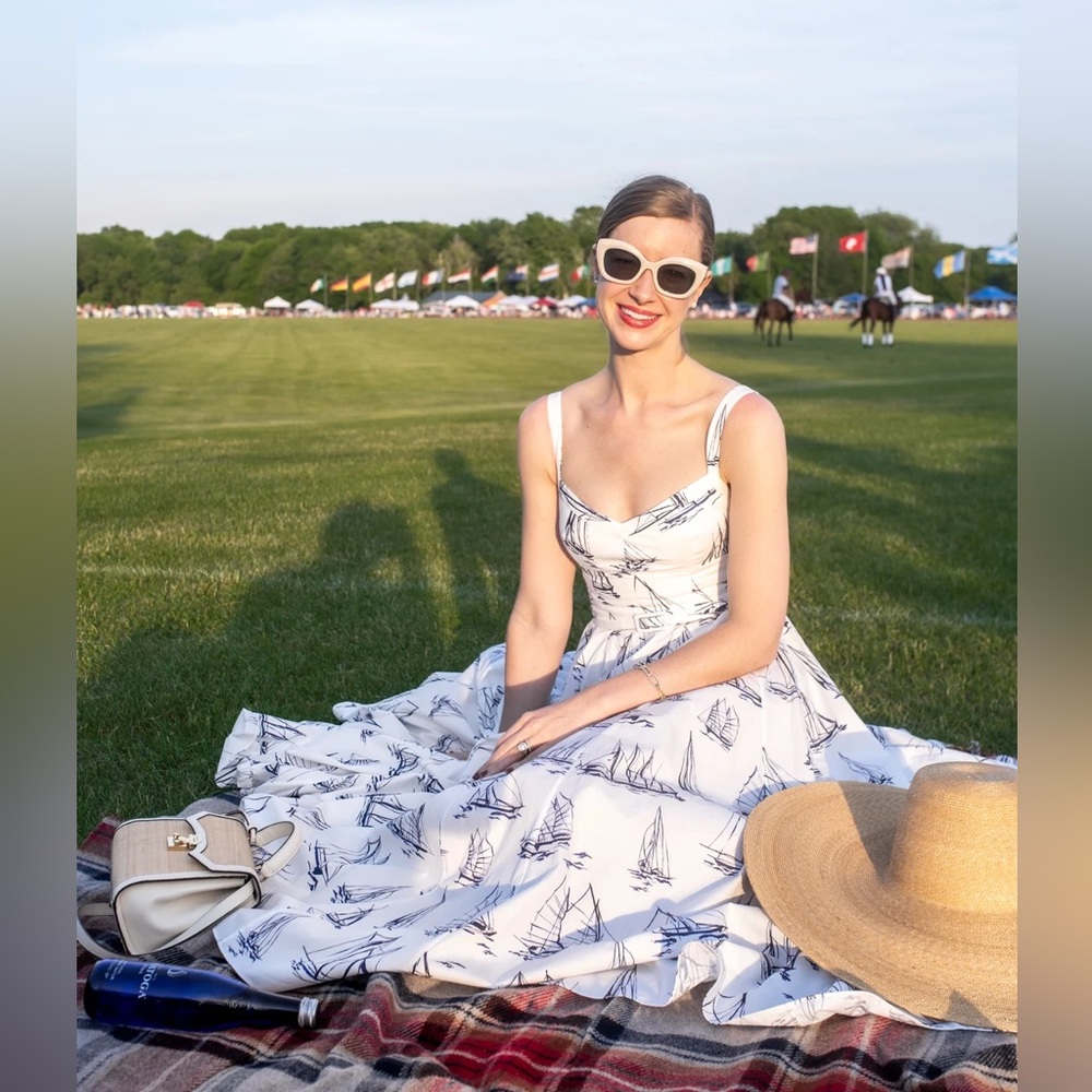 Emilia Wickstead A line nautical US 6 Boat Dress